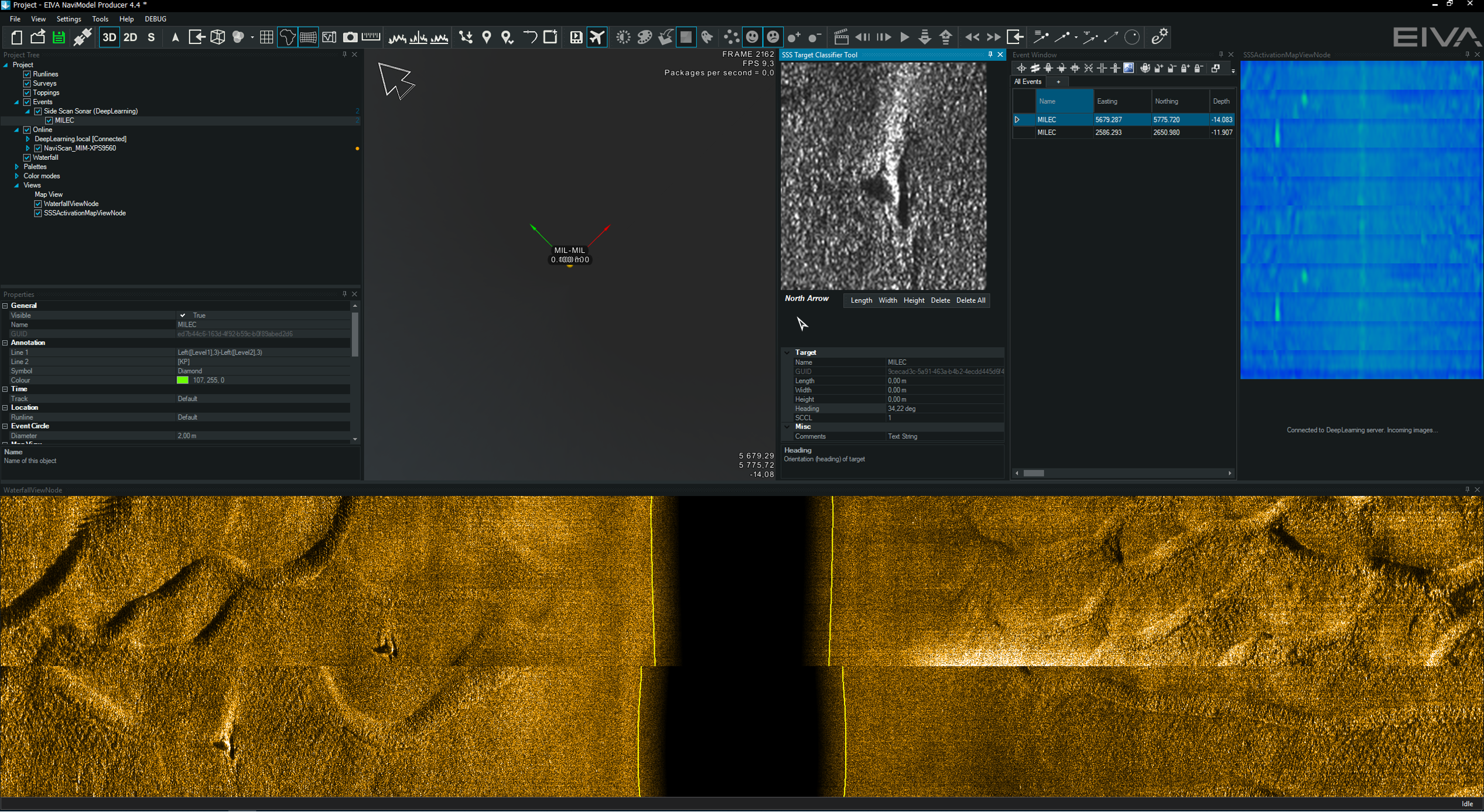 sidescan data rock eventing ATR